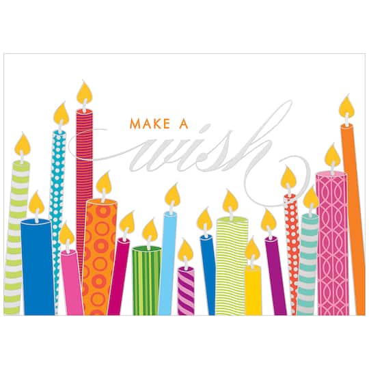 JAM Paper Make a Wish Blank Birthday Card Set